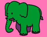 Dibujo Elefante bebe pintado por Lout