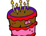 Dibujo Pastel de cumpleaños 2 pintado por camilucha