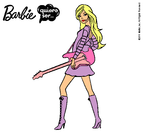 Dibujo Barbie la rockera pintado por soooooo
