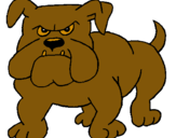 Dibujo Perro Bulldog pintado por koqui