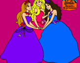 Dibujo Barbie y sus amigas princesas pintado por zianya