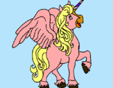 Dibujo Unicornio con alas pintado por soooooo