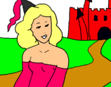 Dibujo Princesa y castillo pintado por ingriiiiiiii
