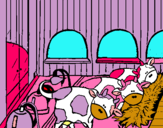 Dibujo Vacas en el establo pintado por sttaar