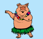 Dibujo Cerdo hawaiano pintado por milialma