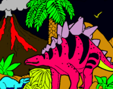 Dibujo Familia de Tuojiangosaurios pintado por 701700