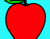 Dibujo manzana pintado por mariyit