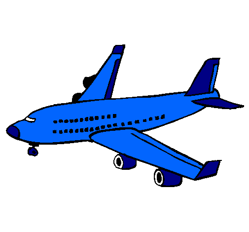 Dibujo Avión de pasajeros pintado por leo12
