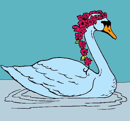 Dibujo Cisne con flores pintado por anrs2000