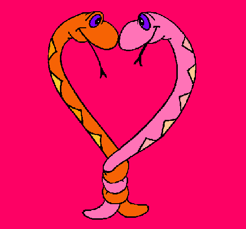 Dibujo Serpientes enamoradas pintado por sardanes