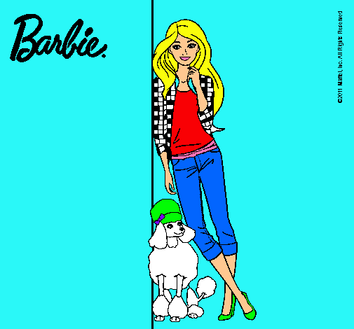 Barbie con cazadora de cuadros