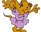 Dibujo Rata con vestido pintado por sobeyda