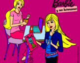 Dibujo Barbie y su hermana merendando pintado por 0987654vfre