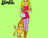 Dibujo Barbie con sus mascotas pintado por yesiree 