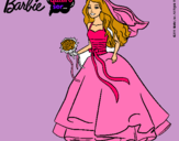 Dibujo Barbie vestida de novia pintado por chira