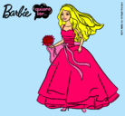 Dibujo Barbie vestida de novia pintado por yooooooooooo