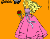 Dibujo Barbie vestida de novia pintado por alalgu