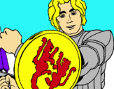 Dibujo Caballero con escudo de león pintado por adelerolling
