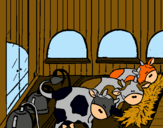 Dibujo Vacas en el establo pintado por dahiannnnnnn