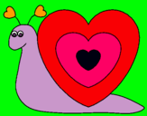 Dibujo Caracol corazón pintado por losLicht