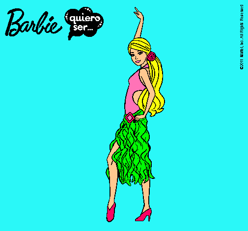 Dibujo Barbie flamenca pintado por lauruki