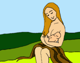 Dibujo Madre con su bebe pintado por LoveLoveLo