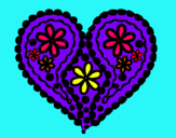Dibujo Corazón de flores pintado por tefa21