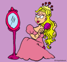 Dibujo Princesa y espejo pintado por Helga
