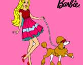 Dibujo Barbie paseando a su mascota pintado por lisy