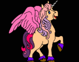 Dibujo Unicornio con alas pintado por alicul