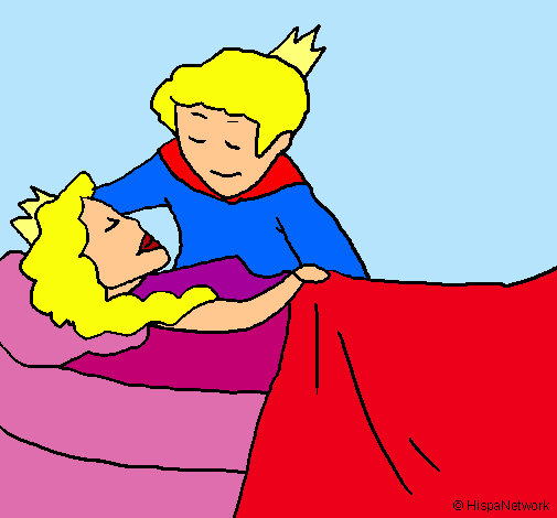 Dibujo La princesa durmiente y el príncipe pintado por Helga