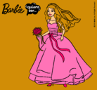 Dibujo Barbie vestida de novia pintado por yesiree