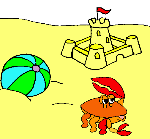 Dibujo Playa 2 pintado por trufeles