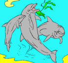 Dibujo Delfines jugando pintado por HASHI