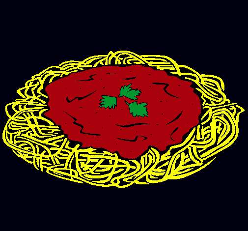 Dibujo Espaguetis con queso pintado por alicul