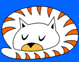 Dibujo Gato durmiendo pintado por chiclebomb