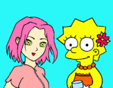 Dibujo Sakura y Lisa pintado por hellen1