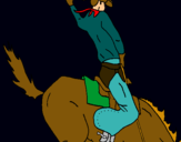 Dibujo Vaquero en caballo pintado por 060744
