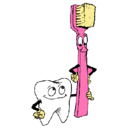 Dibujo Muela y cepillo de dientes pintado por hermosura122