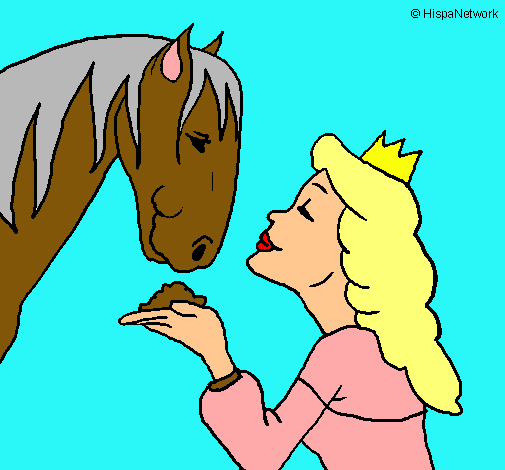Dibujo Princesa y caballo pintado por Ratona15