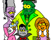 Dibujo Familia de monstruos pintado por trufeles