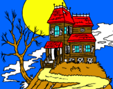 Dibujo Casa encantada pintado por casona