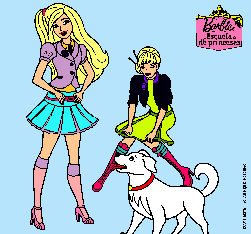 Barbie con su perrito y una amiga