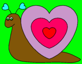 Dibujo Caracol corazón pintado por mua2