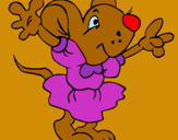 Dibujo Rata con vestido pintado por pudrite