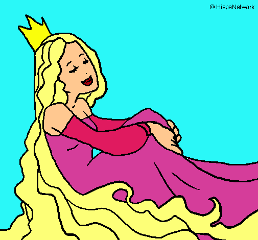 Dibujo Princesa relajada pintado por Helga