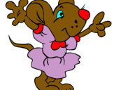 Dibujo Rata con vestido pintado por ratoncita