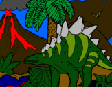 Dibujo Familia de Tuojiangosaurios pintado por helena9