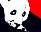 Dibujo Oso panda con su cria pintado por FESCAMILLA