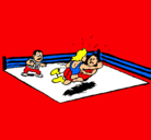 Dibujo Lucha en el ring pintado por werty